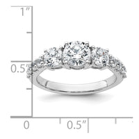 14kw 2ct Lab Grown Diamond VS/SI+ G+ Round Comp 3 Stone Eng Ring