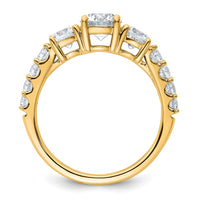 14k 2ct Lab Grown Diamond VS/SI+ G+ Round Comp 3 Stone Eng Ring