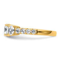 14k 2ct Lab Grown Diamond VS/SI+ G+ Round Comp 3 Stone Eng Ring
