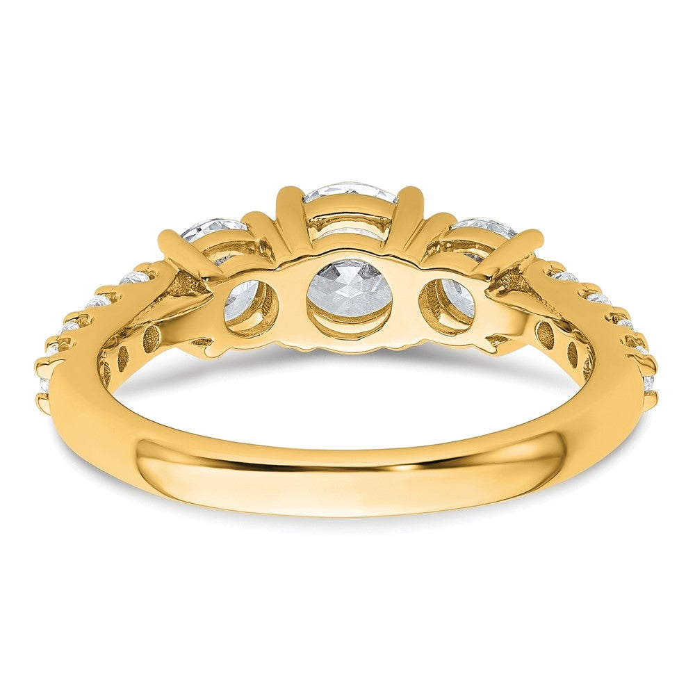 14k 2ct Lab Grown Diamond VS/SI+ G+ Round Comp 3 Stone Eng Ring
