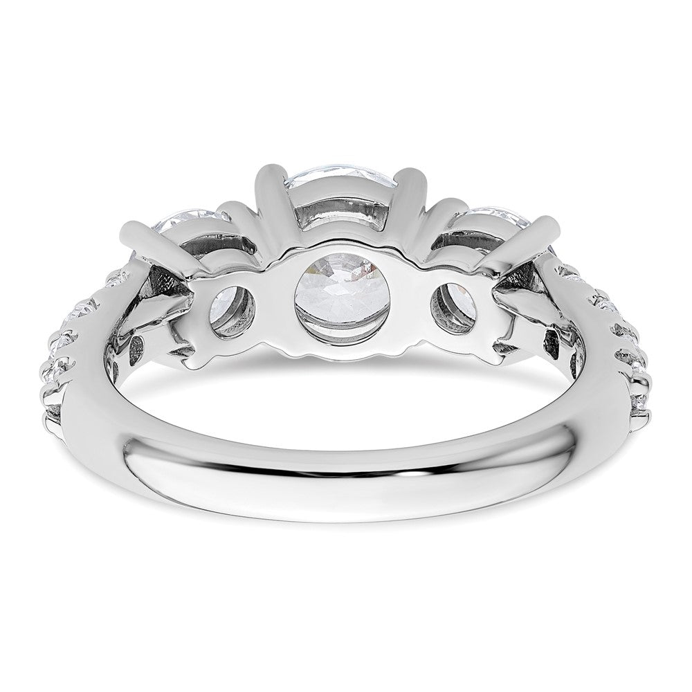 14kw 3ct Lab Grown Diamond VS+ F+ Round Comp 3 Stone Eng Ring