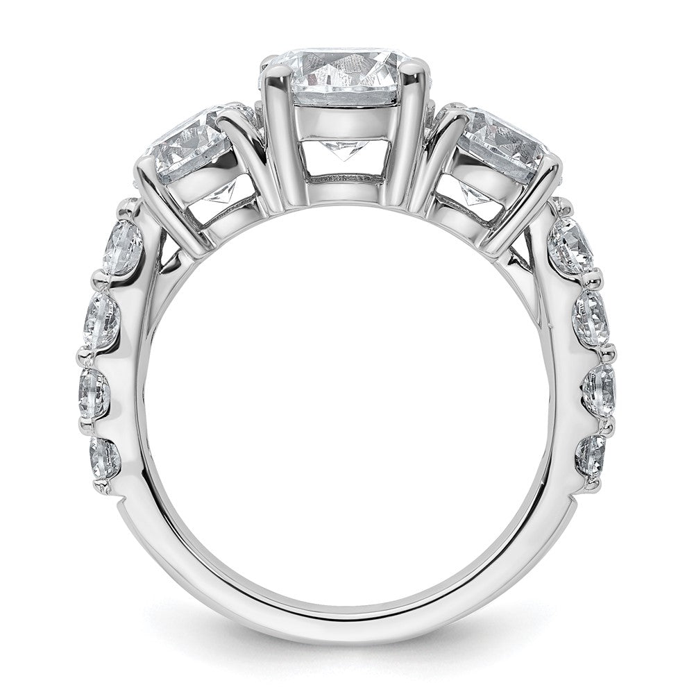 14kw 4ct Lab Grown Diamond VS/SI+ G+ Round Comp 3 Stone Eng Ring