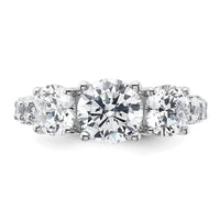14kw 4ct Cert Lab Grown Diamond VS/SI+ G+ Round Comp 3 Stone Eng Ring