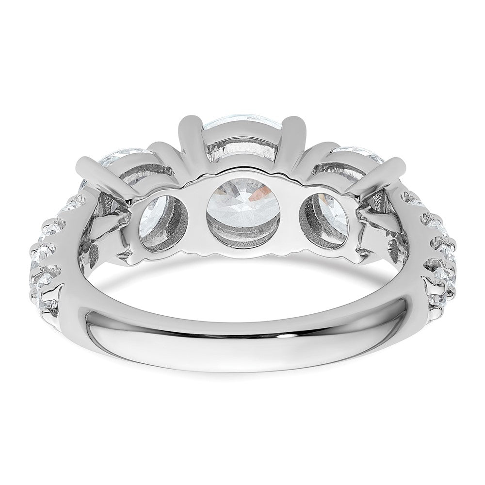 14kw 4ct Cert Lab Grown Diamond VS/SI+ G+ Round Comp 3 Stone Eng Ring