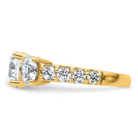 14k 4ct Lab Grown Diamond VS+ F+ Round Comp 3 Stone Engagement Ring