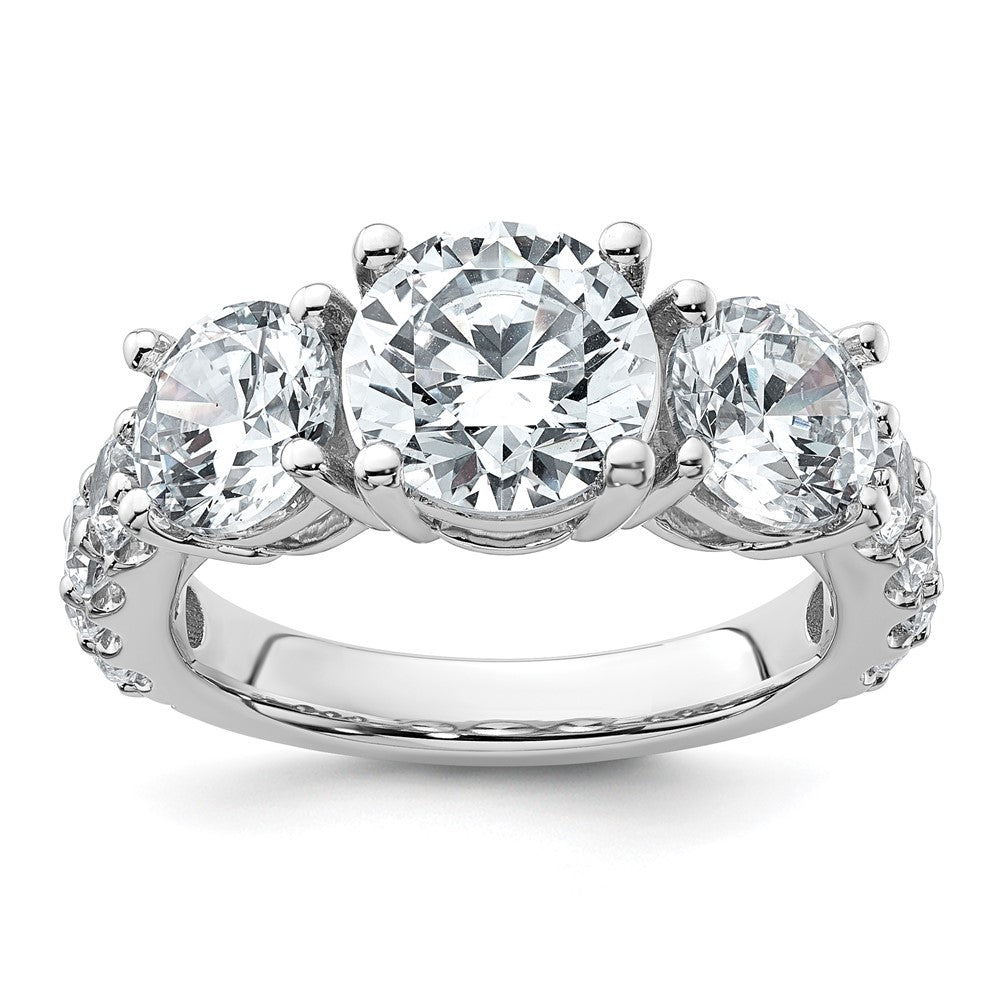 14kw 5ct Lab Grown Diamond VS/SI+ G+ Round Comp 3 Stone Eng Ring