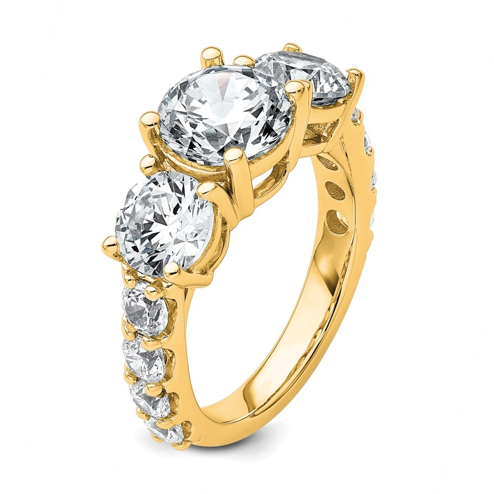 14k 5ct Lab Grown Diamond VS/SI+ G+ Round Comp 3 Stone Engagement Ring