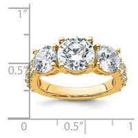 14k 5ct Cert Lab Grown Diamond VS/SI+ G+ Round Comp 3 Stone Eng Ring
