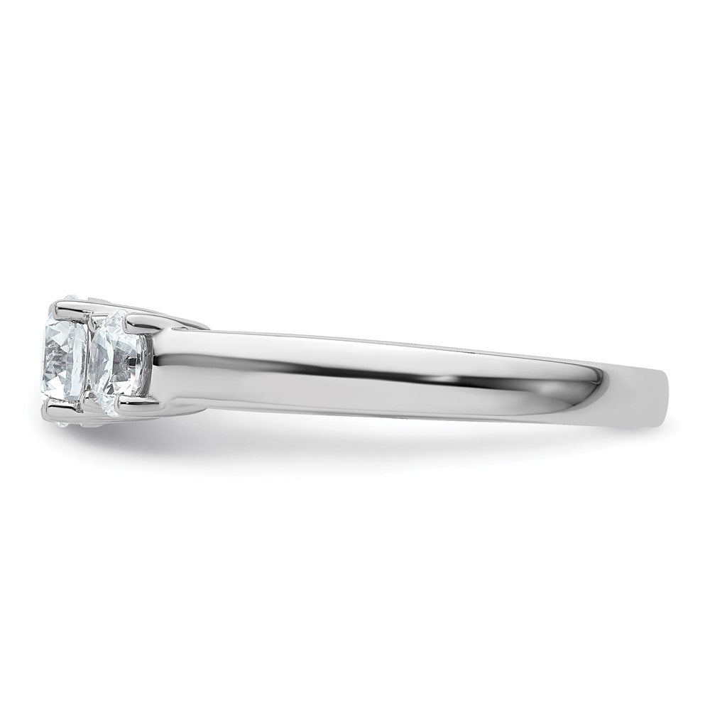 14k White Gold 1 ct Lab Grown Dia VS+ F+ 3 Stone Complete Engagement Ring