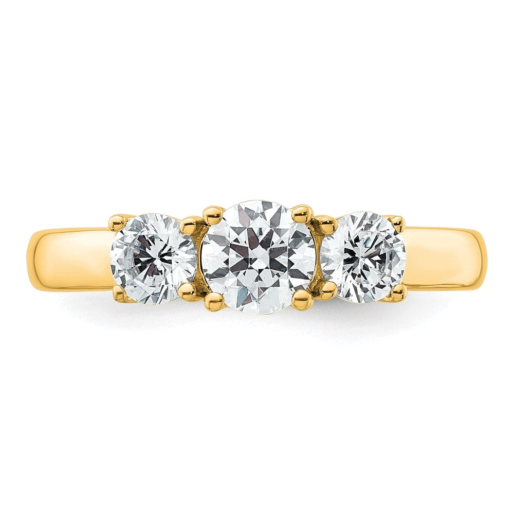 14k 1 ct Lab Grown Diamond VS+ F+ 3 Stone Complete Engagement Ring