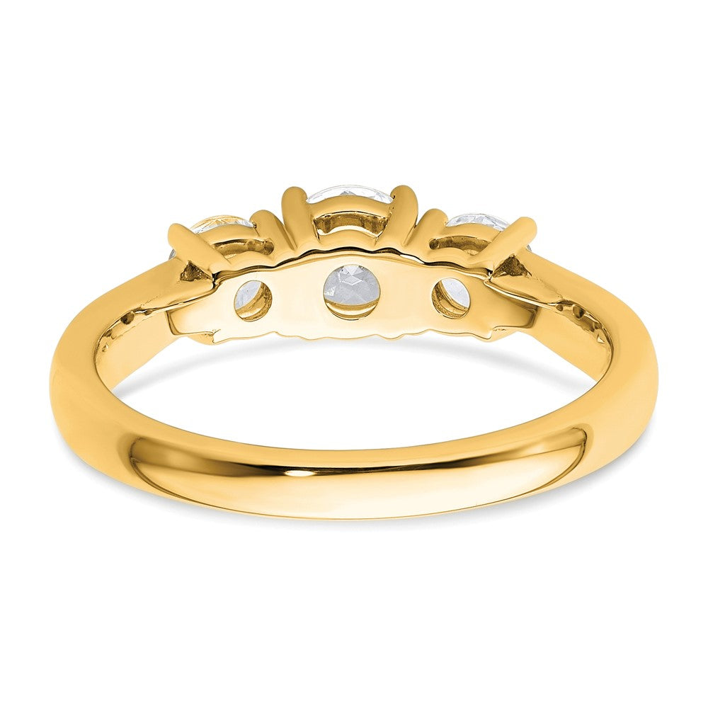 14k 1 ct Lab Grown Diamond VS+ F+ 3 Stone Complete Engagement Ring