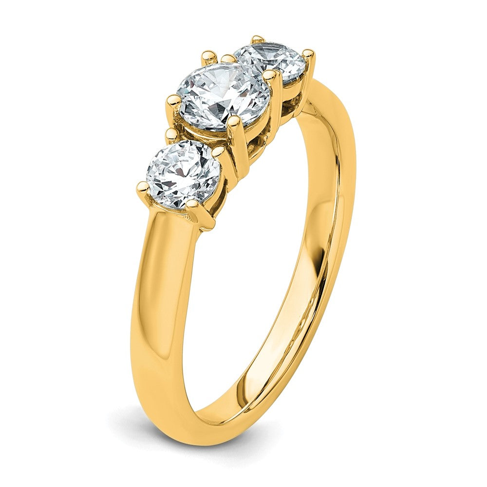 14k 1 ct Lab Grown Diamond VS+ F+ 3 Stone Complete Engagement Ring