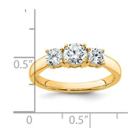 14k 1 ct Lab Grown Diamond VS+ F+ 3 Stone Complete Engagement Ring