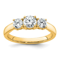 14k 1 ct Lab Grown Diamond VS+ F+ 3 Stone Complete Engagement Ring