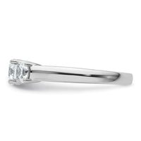 14k White Gold 1 ct Cert Lab Grown Diamond VS+ F+ 3 Stone Comp Eng Ring