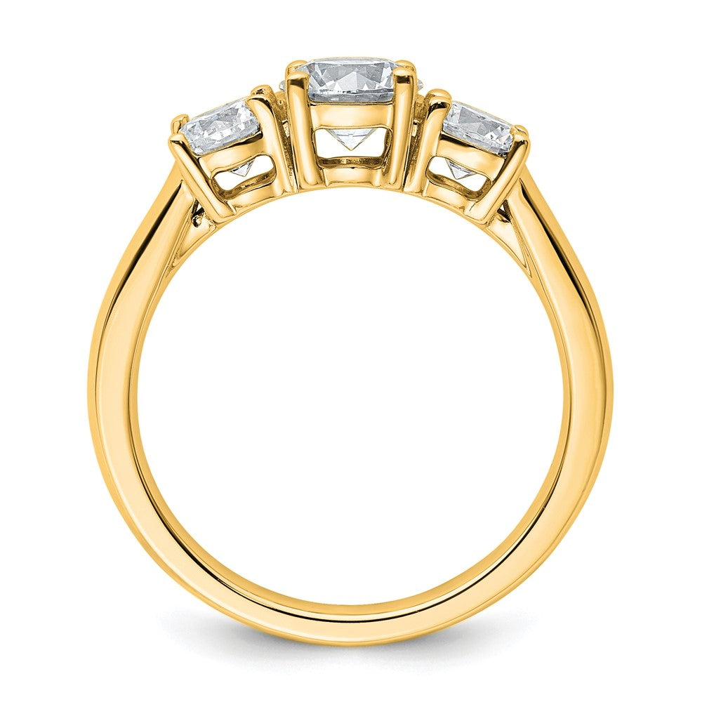 14k 1 1/2 ct Lab Grown Diamond VS+ F+ 3 Stone Complete Engagement Ring