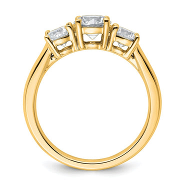 14k 1 1/2 ct Lab Grown Diamond VS+ F+ 3 Stone Complete Engagement Ring
