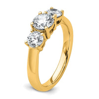 14k 1 1/2 ct Lab Grown Diamond VS/SI+ G+ 3 Stone Complete Engagement Ring