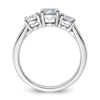 14k White Gold 1 1/2 ct Cert Lab Grown Diamond VS+ F+ 3 Stone Comp Eng Ring
