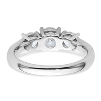 14k White Gold 1 1/2 ct Cert Lab Grown Diamond VS+ F+ 3 Stone Comp Eng Ring