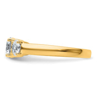 14k 1 1/2 ct Cert Lab Grown Diamond VS/SI+ G+ 3 Stone Complete Eng Ring