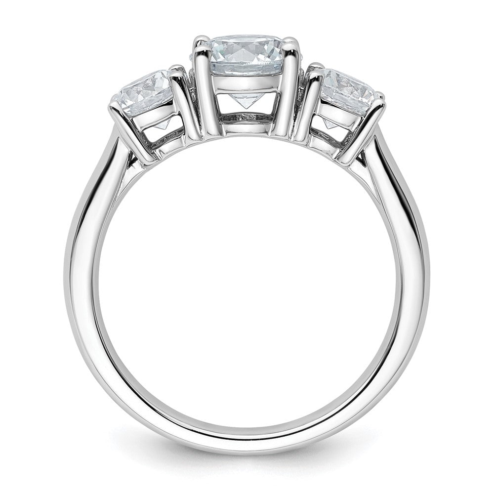 14k White Gold 2ct Cert Lab Grown Diamond VS/SI+ G+ 3 Stone Comp Eng Ring