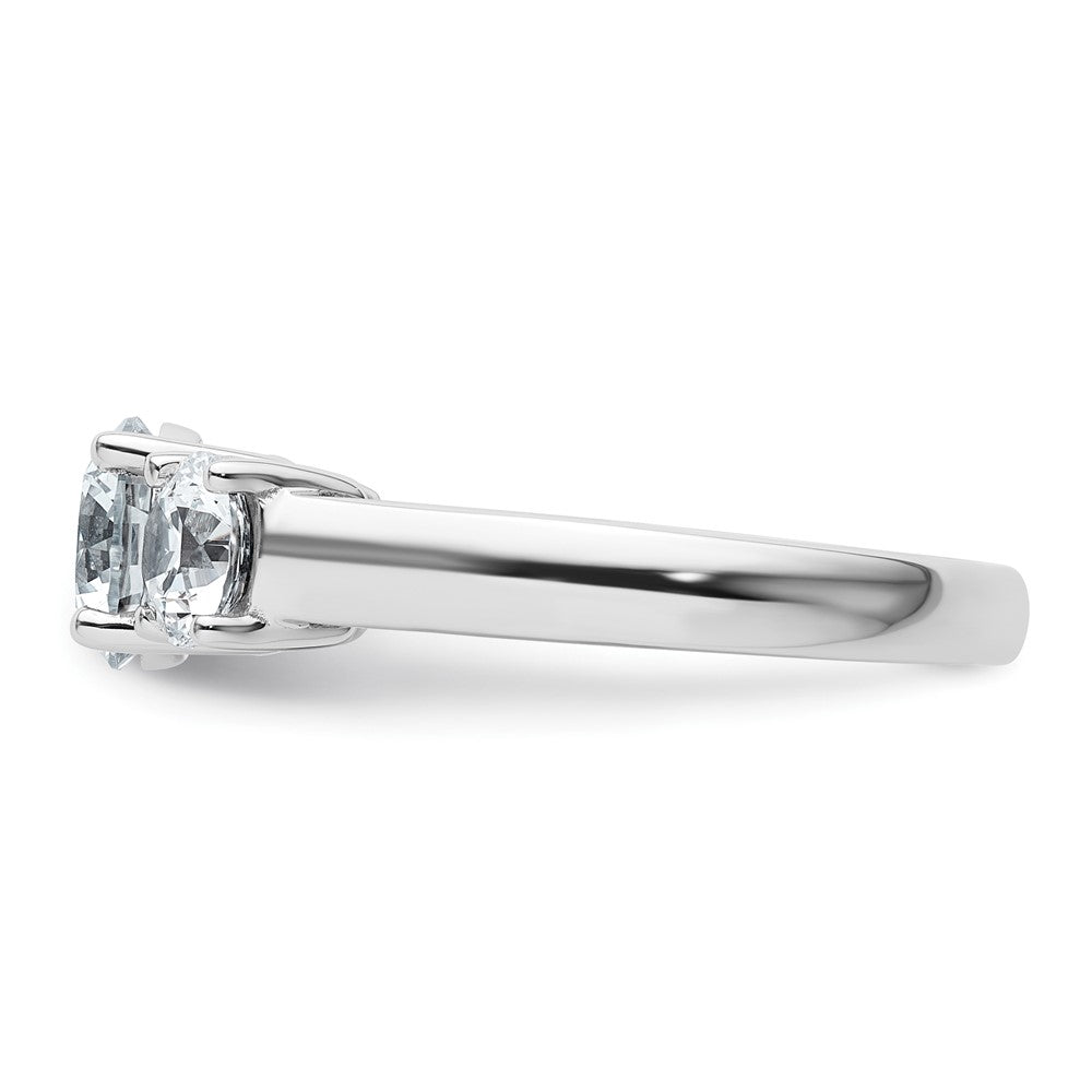 14k White Gold 2ct Cert Lab Grown Diamond VS/SI+ G+ 3 Stone Comp Eng Ring