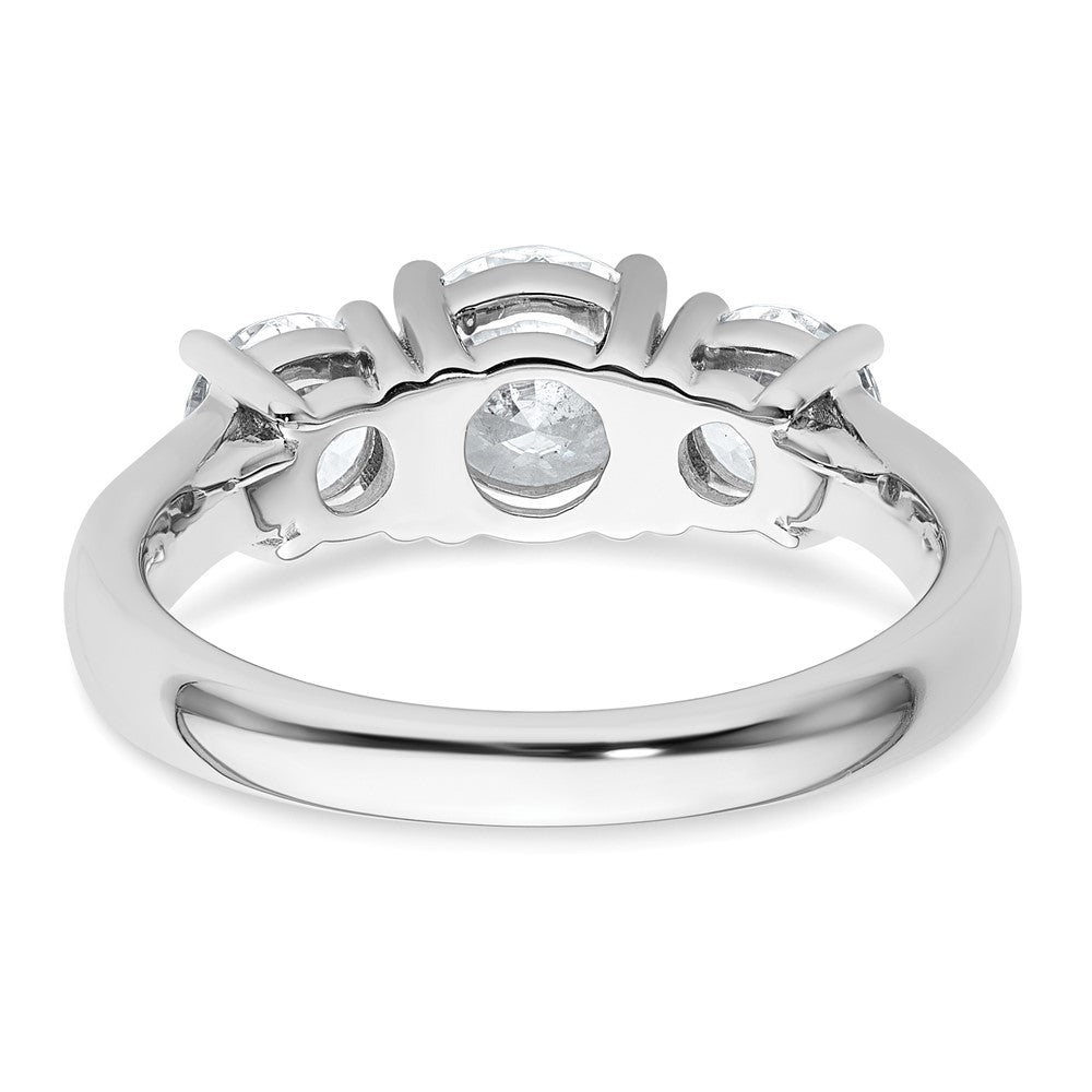 14k White Gold 2ct Cert Lab Grown Diamond VS/SI+ G+ 3 Stone Comp Eng Ring