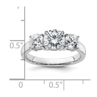14k White Gold 2ct Cert Lab Grown Diamond VS/SI+ G+ 3 Stone Comp Eng Ring