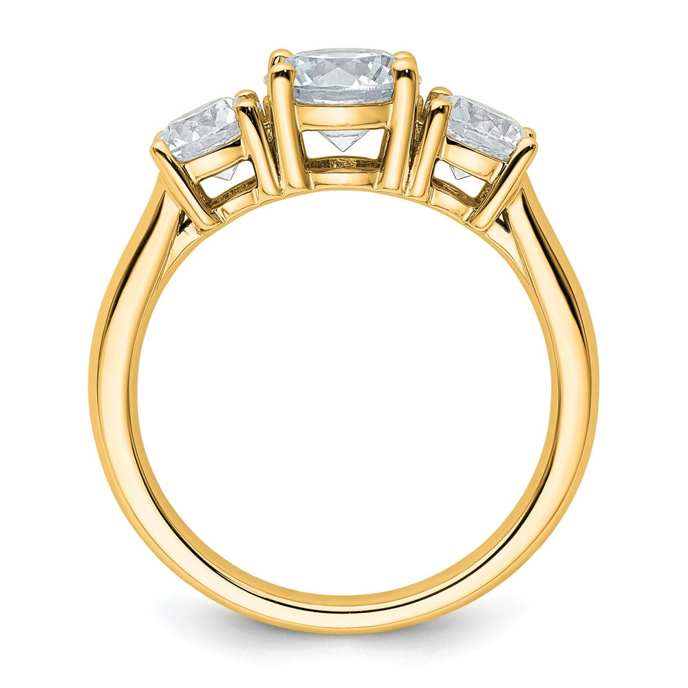 14k 2ct Cert Lab Grown Diamond VS/SI+ G+ 3 Stone Complete Engagement Ring