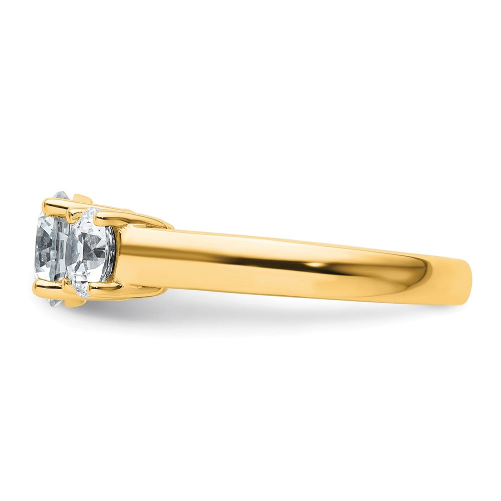14k 2ct Cert Lab Grown Diamond VS/SI+ G+ 3 Stone Complete Engagement Ring