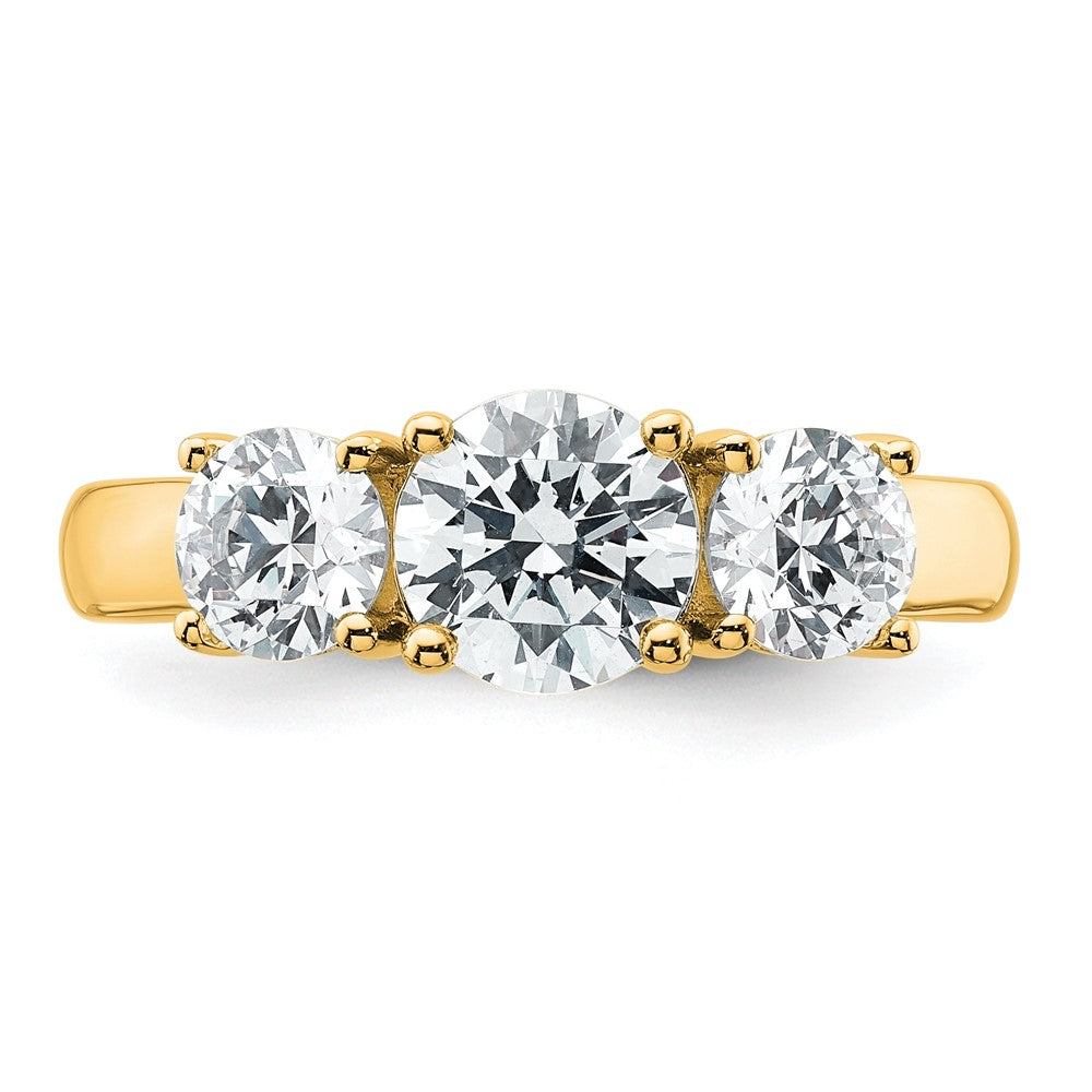 14k 2ct Cert Lab Grown Diamond VS/SI+ G+ 3 Stone Complete Engagement Ring
