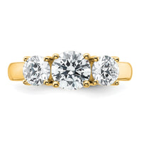 14k 2ct Cert Lab Grown Diamond VS/SI+ G+ 3 Stone Complete Engagement Ring