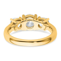 14k 2ct Cert Lab Grown Diamond VS/SI+ G+ 3 Stone Complete Engagement Ring