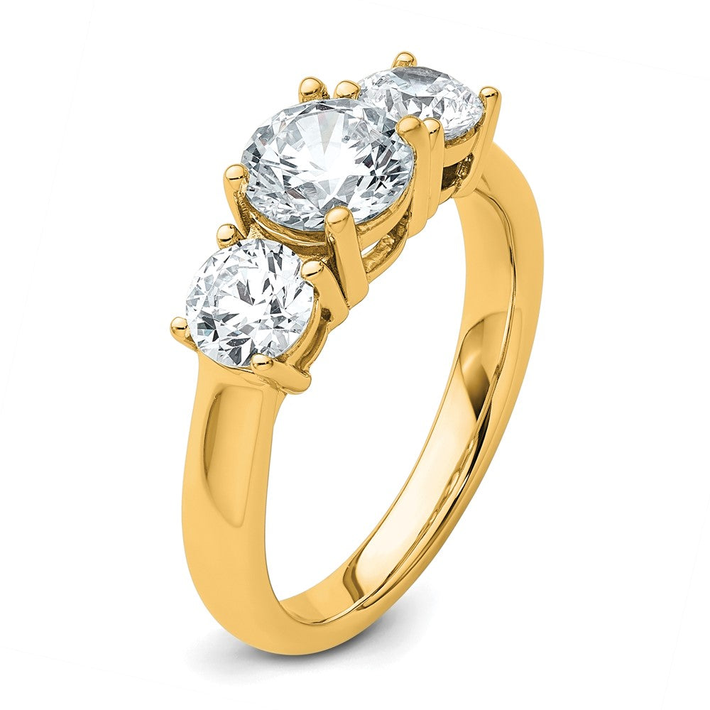 14k 2ct Cert Lab Grown Diamond VS/SI+ G+ 3 Stone Complete Engagement Ring
