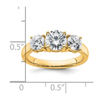14k 2ct Cert Lab Grown Diamond VS/SI+ G+ 3 Stone Complete Engagement Ring