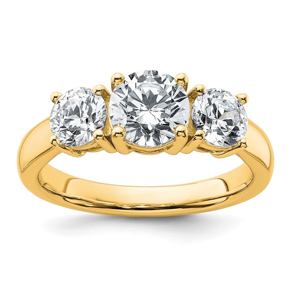 14k 2ct Cert Lab Grown Diamond VS/SI+ G+ 3 Stone Complete Engagement Ring