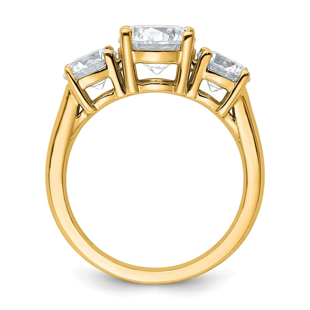 14k 3 ct Lab Grown Diamond VS+ F+ 3 Stone Complete Engagement Ring