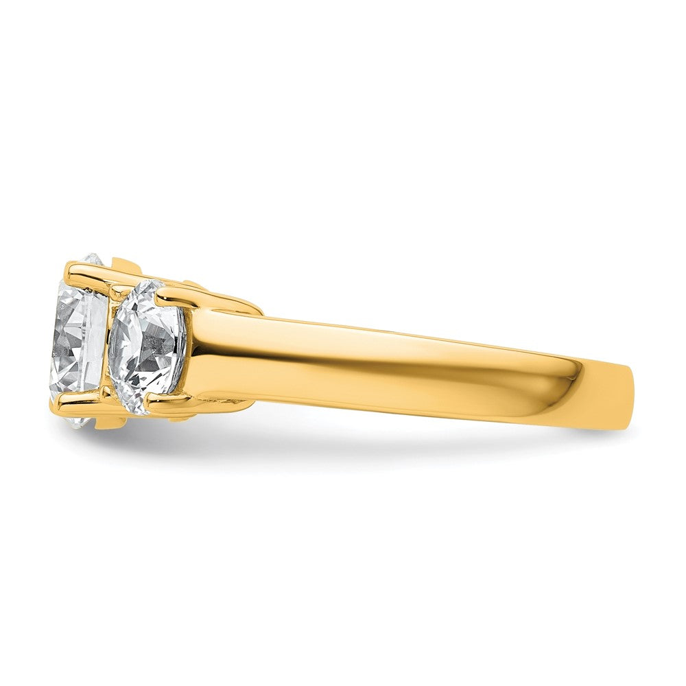 14k 3 ct Lab Grown Diamond VS/SI+ G+ 3 Stone Complete Engagement Ring