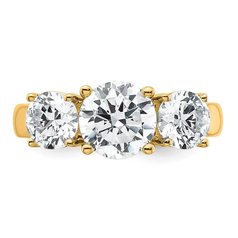 14k 3 ct Lab Grown Diamond VS+ F+ 3 Stone Complete Engagement Ring