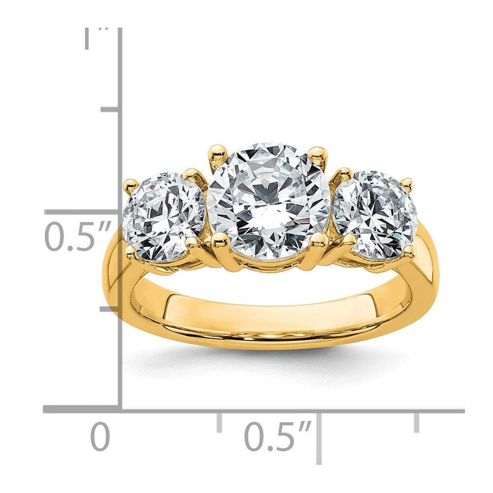 14k 3 ct Lab Grown Diamond VS+ F+ 3 Stone Complete Engagement Ring