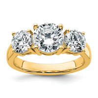 14k 3 ct Lab Grown Diamond VS+ F+ 3 Stone Complete Engagement Ring