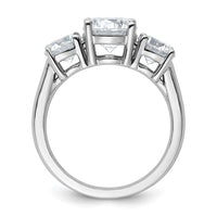 14k White Gold 3 ct Cert Lab Grown Diamond VS+ F+ 3 Stone Comp Eng Ring