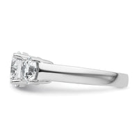 14k White Gold 3 ct Cert Lab Grown Diamond VS+ F+ 3 Stone Comp Eng Ring