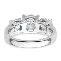 14k White Gold 3 ct Cert Lab Grown Diamond VS+ F+ 3 Stone Comp Eng Ring