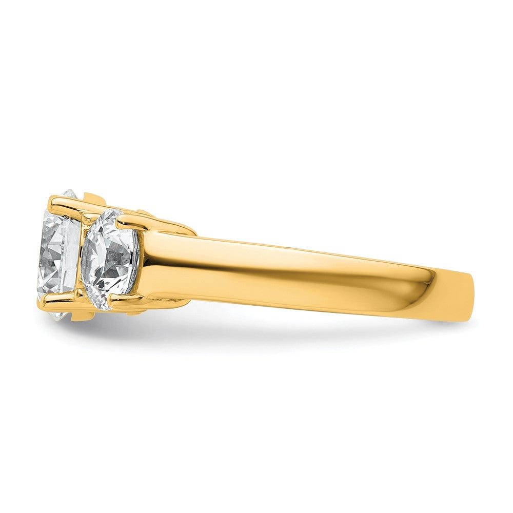 14ky 3ct. Round 3 Stone Ring Mounting