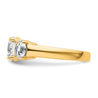 14ky 3ct. Round 3 Stone Ring Mounting
