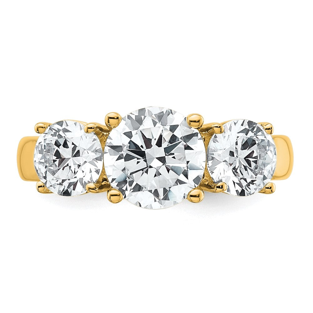 14ky 3ct. Round 3 Stone Ring Mounting