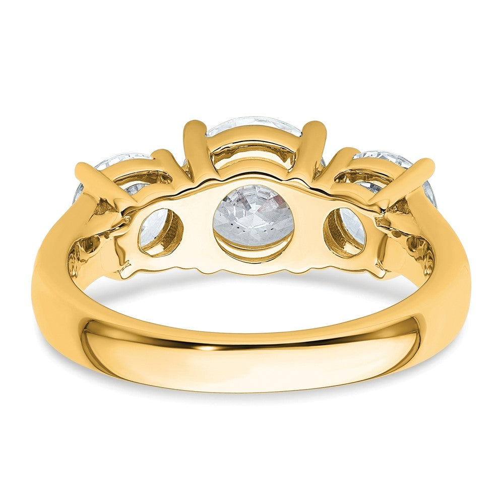 14ky 3ct. Round 3 Stone Ring Mounting