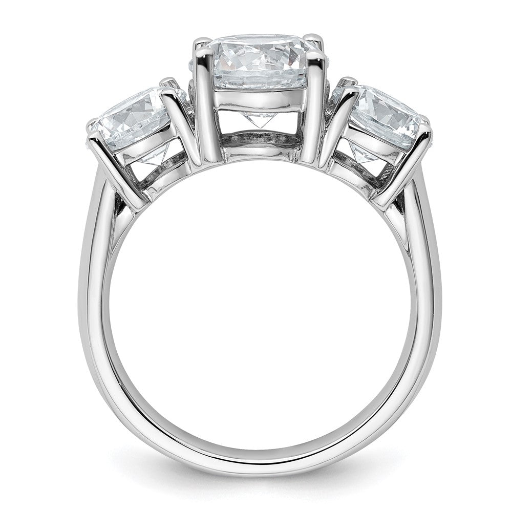 14k White Gold 4 ct Lab Grown Dia VS/SI+ G+ 3 Stone Comp Engagement Ring